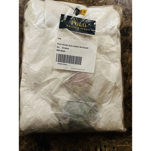 $228 - POLO RALPH LAUREN POLO BEAR Fisherman Fleece Hoodie White Size XXL - Picture 6 of 9
